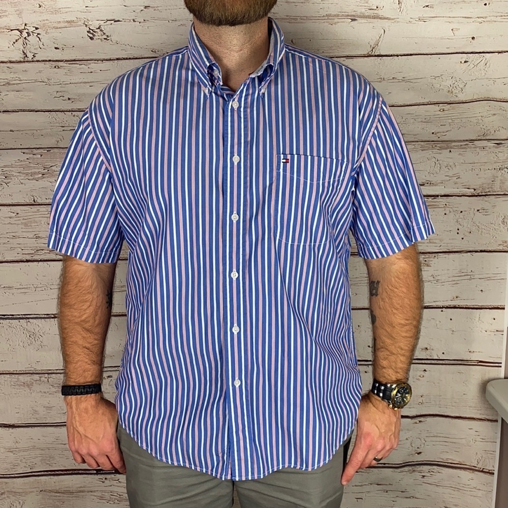 Vintage Tommy Hilfiger Stripe XL Button Up